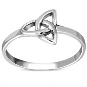 Plain Solid Sterling Silver Celtic Trinity Knot Ring, rp791